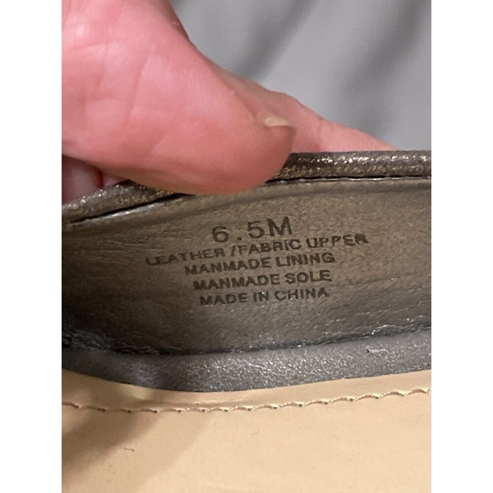 Alex Marie Silver Peep-Toe Wedge Shoes With Rhinestones 6.5M - Picture 8 of 8